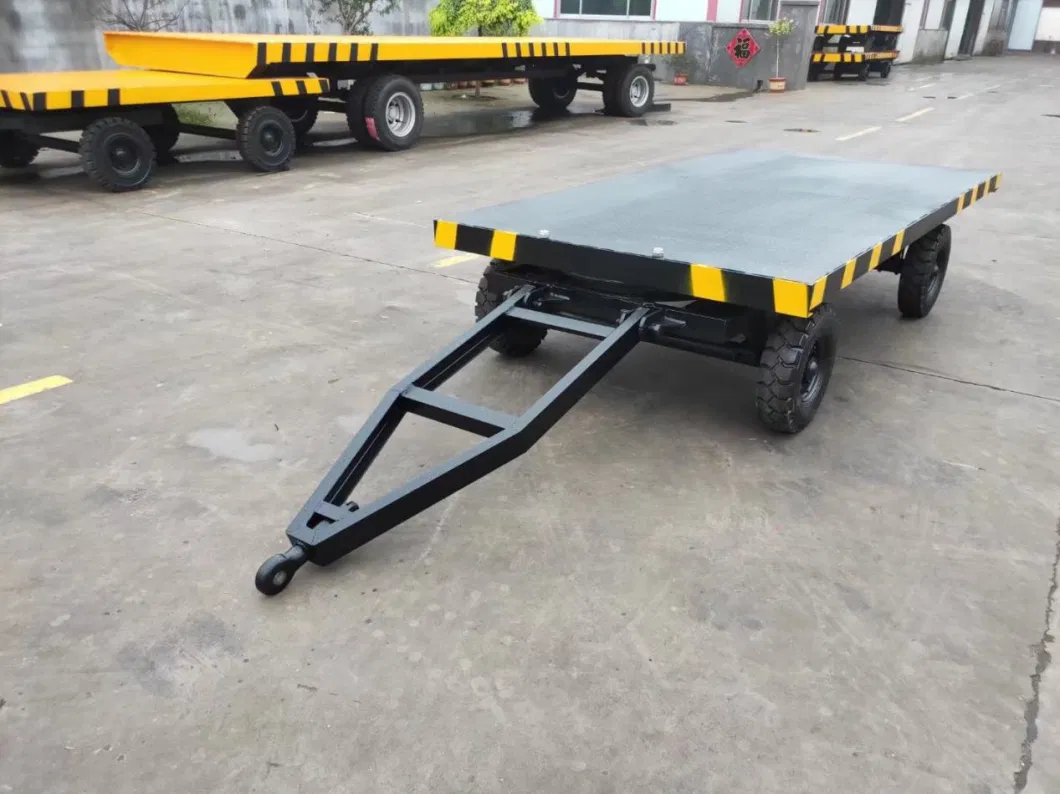 Special Customized Towed Steel Material Flatbed Trailer for Farm Transport Drawbar Low Flatbed Trailer