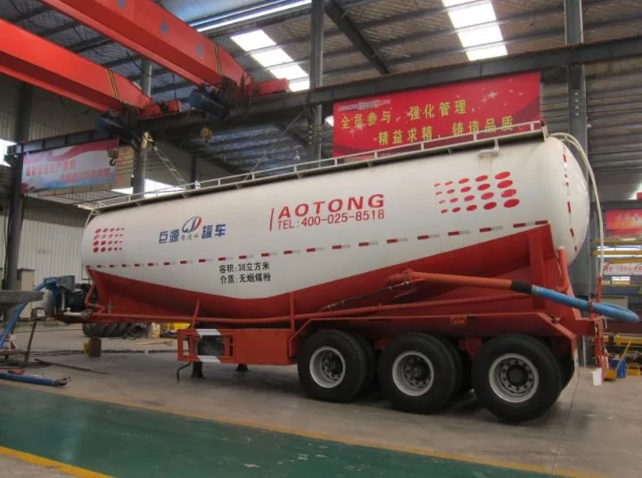 3 Axles V Type Dry Power Cement Tanker Semi Trailer