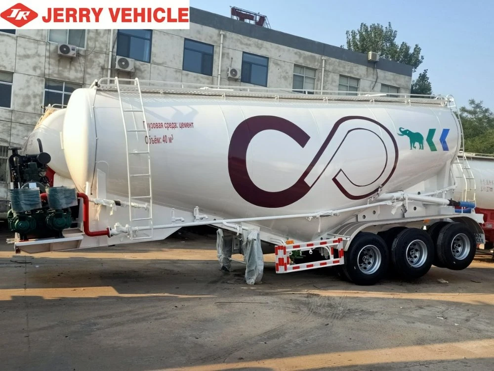 Best Price 3 Axle 30/35/40/45 Cbm Bulk Cement/Powder/Fly Ash/Flour Transport Tank Tanker with Air Compressor Truck Semi Trailer