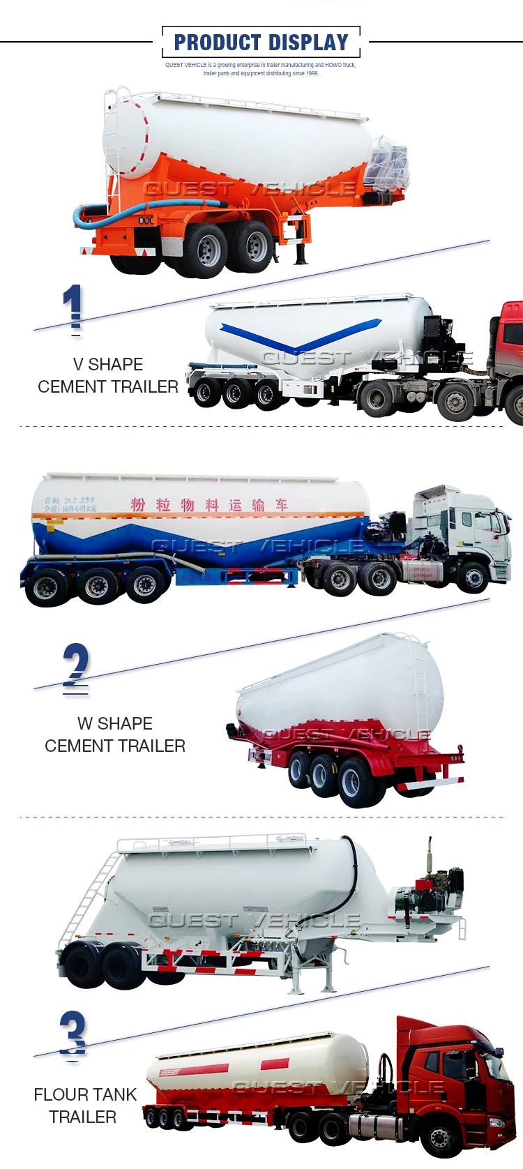 China Supplier Quest 35 Cbm Food Tanker Semi Trailer/ Bulk Cement Trailer/ Tanker Semi Trailer/Tanker Trailer/Cement Tanker/Food Tanker for Sale