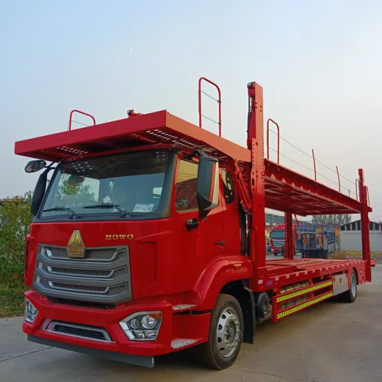 2 3 Axles Heavy Duty Double Deck Transport SUV Skeleton Frames Flatbed Self Dump Tipping Car Vehicle Hauler Carrier Truck Semi Trailer Price for Sale