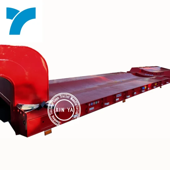 Domi Factory 3 Axle 40t 50t 60t 100t Gooseneck Lowboy Low Bed Semi Trailer Dimensions Lowbed Truck Trailer